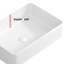 Vessel Sink Rectangular Above Counter White Porcelain Ceramic Modern Bathroom Vanity Sink Rectangle Art Basin