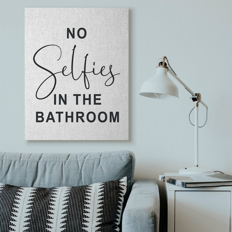 «No Selfies» par lettré et doublé - reproduction d'art texturée, Toile tendue, H 48 po x l 36 po x P 1,5 po
