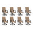 Ensemble 8 pièces de chaises de patio pivotantes à 360 ° 8 pièces