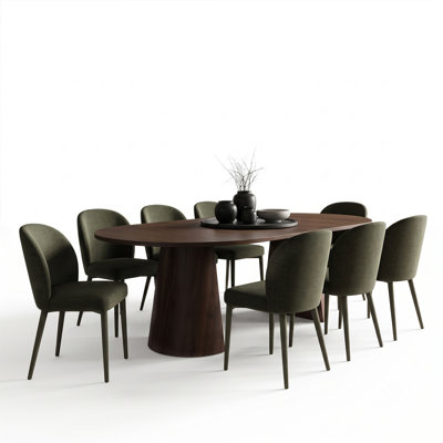 Ensemble de salle à manger extensible Modern 47 "à 83" avec chaises rembourrées en chenille