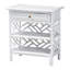 Table de chevet en rotin naturel avec tiroir et tablettes - Table de chevet de style Chippendale