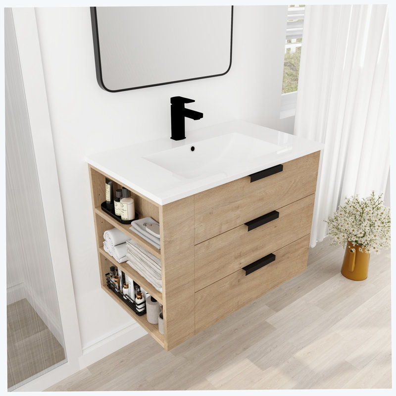 Meuble-lavabo de 30 po avec comptoir (G-CVB01430LIMO-GRB3020MOWH)
