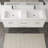 Avalia 60'' Wall Mounted Double Bathroom Vanity with Solid Surface Top-985044653