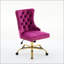 Chaise de bureau moderne rembourrée en velours capitonnée avec base en métal doré, réglable et pivotante pour plus de confort et de style-49096652-49096654