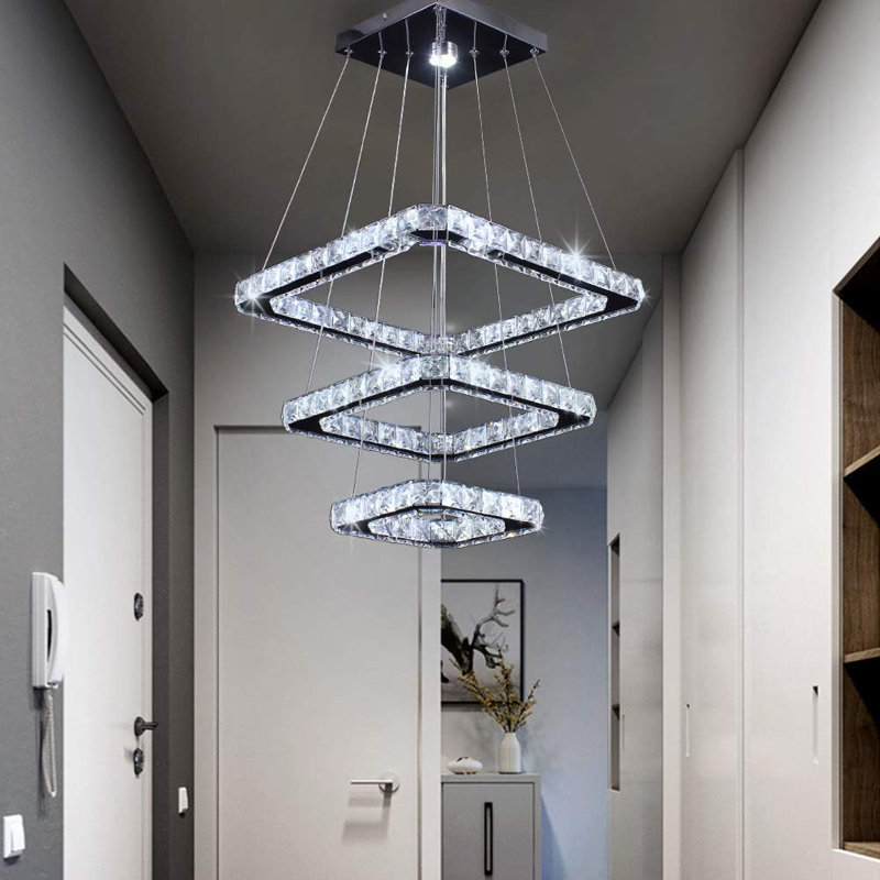 Lustre moderne en cristal, Noir mat