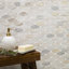 Auralie Octagon 12 in. x 13 in. Polished Marble Mosaic Floor and Wall Tile
