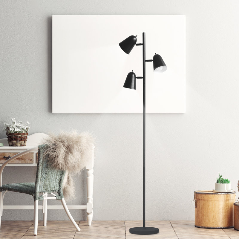 68" Tree Floor Lamp with 3 Bulbs Included, Black