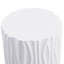 Table d'appoint d'extérieur blanc moderne avec motif cannelé ondulé - rond de 15,75 po, H 21,97 po, matériau MGO, capacité de 66 lb, sans assemblage pour patio, jardin ou balcon