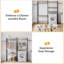 30" Adjustable 5-Tier Over-Washer Laundry Organizer – Heavy Duty Metal Frame with Double Wood Shelves for Stackable Washer/Dryer Units – Gray-132931306-132931301