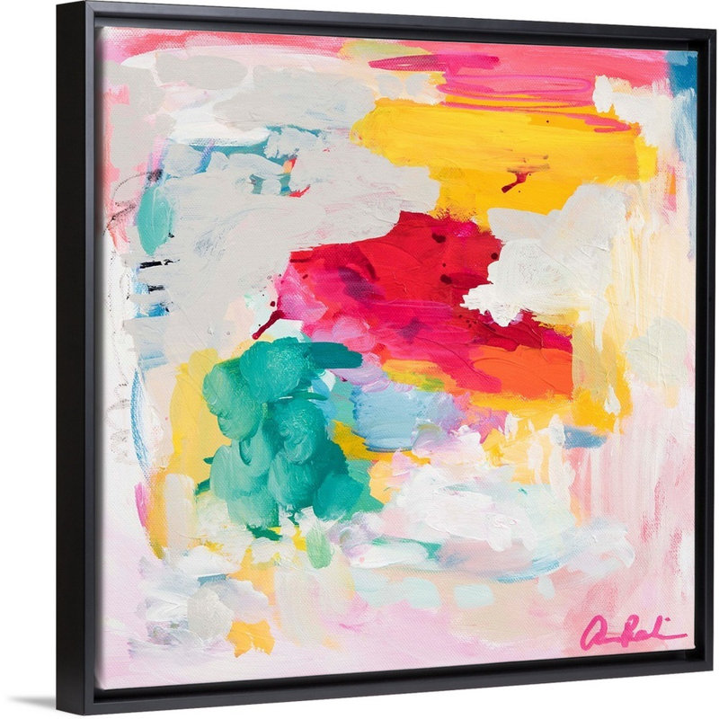 "Le présent" par Amira Rahim, reproduction d’art sur toile, Toile avec cadre noir, H 38 po x l 38 po x P 1,75 po