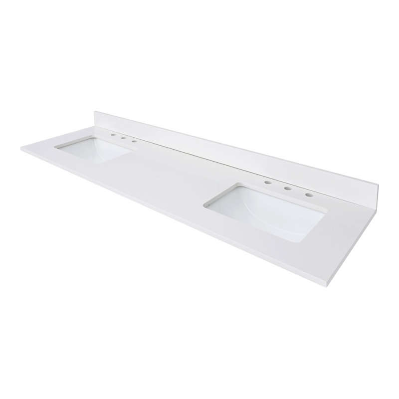 Lotte 73'' W Double Vanity Top, Everest White