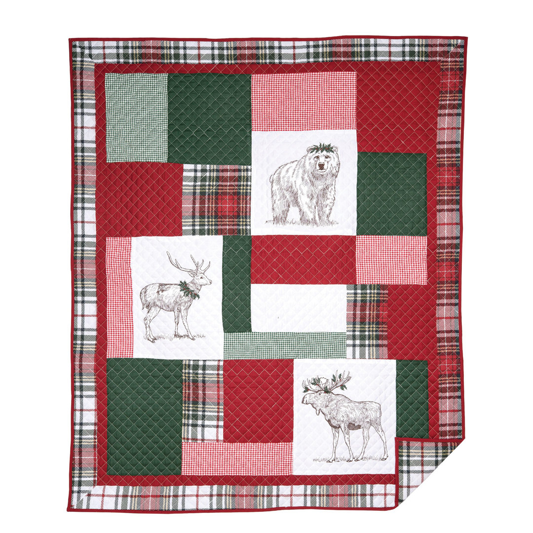 Holly Cotton Quilted Throw Blanket C&F Home