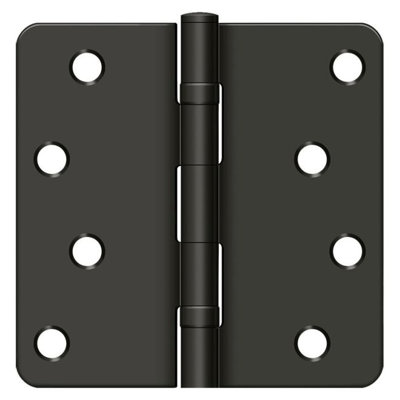 Deltana S44R4BB10B 4" x 4" x 1/4" Radius Hinge, Ball Bearings, Residential in Oil-rubbed Bronze Pair