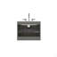 Meuble-lavabo mural 24 po avec lavabo en céramique avec trois trous de robinet, grand meuble-lavabo flottant pour salle de bain moderne, lavabo une pièce sans drain, pré-assemblé