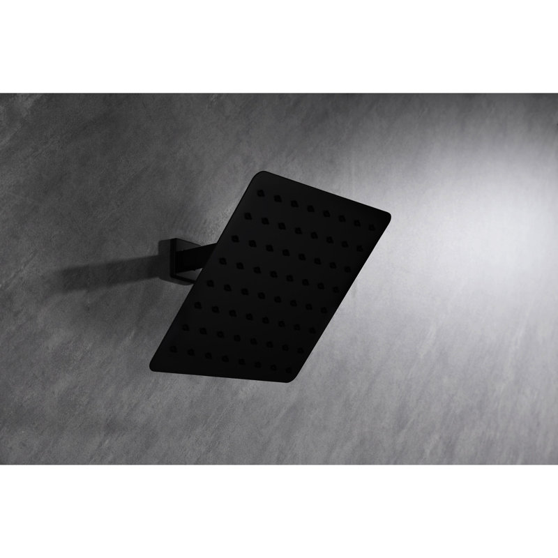 304 Stainless Steel Full Body Shower Head - High Rain With Self Nozzles & Ultra-thin Design, Smooth Matte Dark, Matte Black