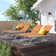 Cand 77.6" Long Metal Reclining  Armless Single Chaise Lounge with PVC-coated polyester Sling Seat and Wheels