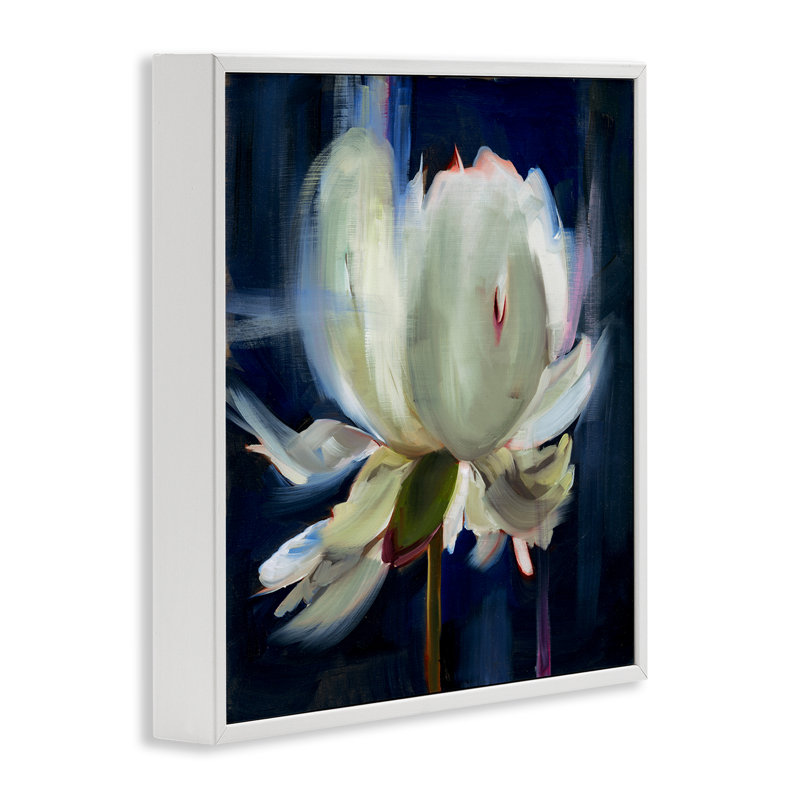 Art abstrait giclée par Liz Jardine, H 12 po x l 12 po, Giclée encadrée blanc bord de mer
