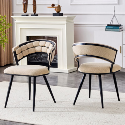 Velvet Dining Chairs with Black Legs by One Allium Way