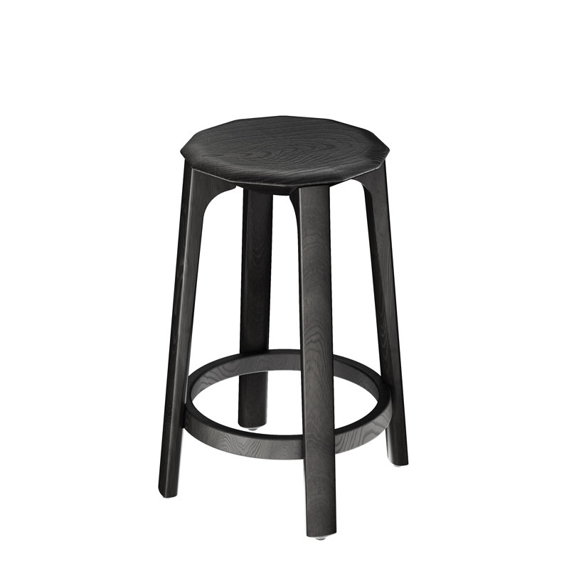 Tabouret de comptoir Diamond, Bois de frêne noir