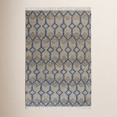 Duran Gray Hand-Loomed Geometric Jute Rug