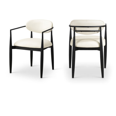 Eligah Vegan Leather Upholstered Dining Arm Chair