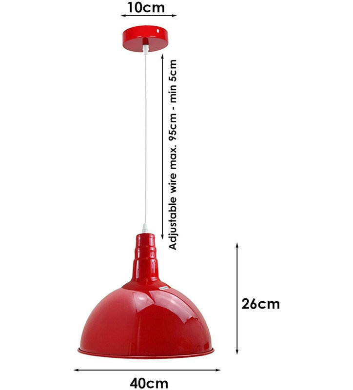 1 - Light Single Pendant, Red