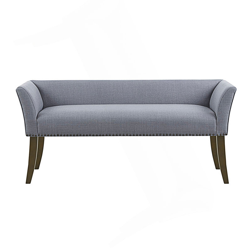 Banc d'appoint avec accoudoirs et dossier, Bleu ardoise