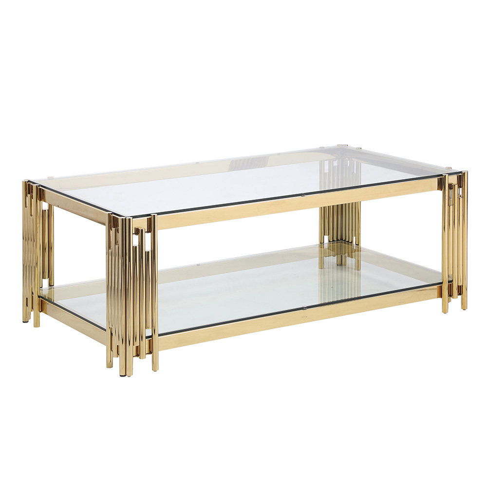 Everly Quinn Esley Glass Top Coffee Table | Wayfair