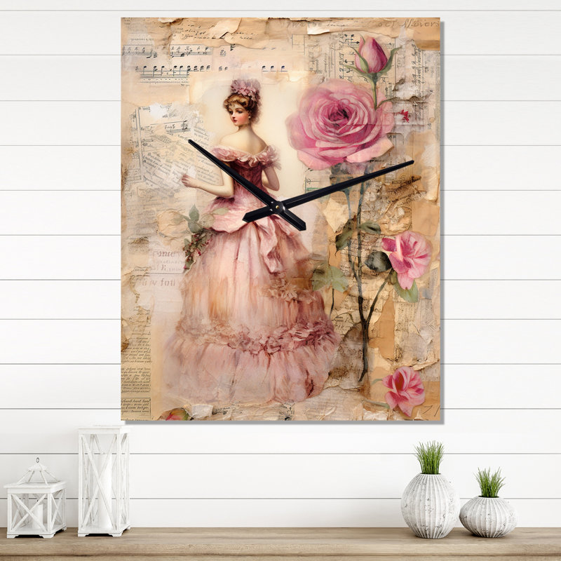 Blakeston - horloge murale rétro rose, Très grand