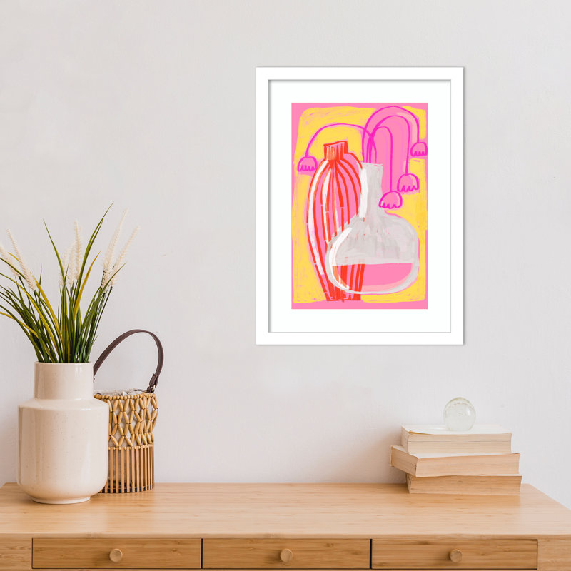 «Galya Neon Still Life No 5» par Treechild, impression sur bois encadrée, Blanc, H 17 po x l 13 po