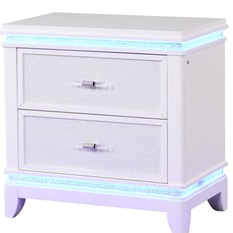 Table de chevet blanche laiteuse avec solution de rangement de qualité