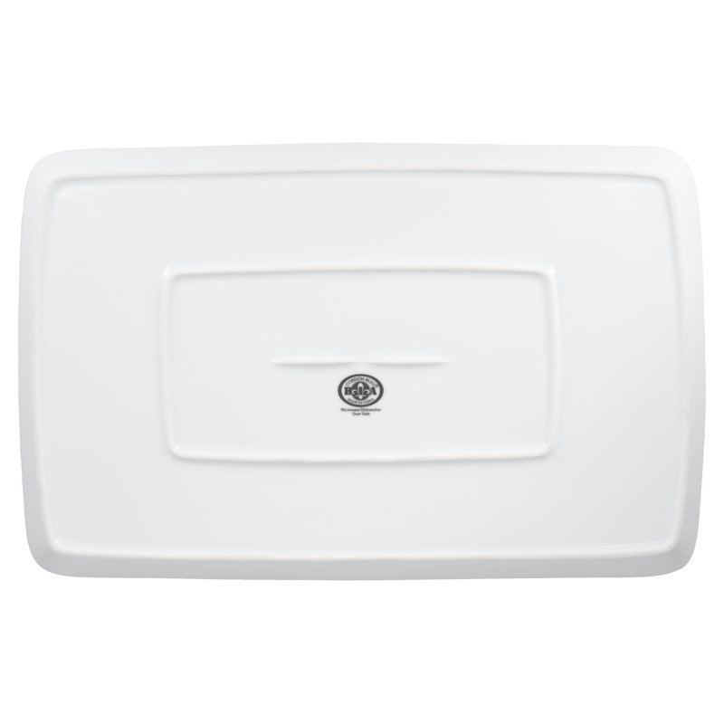 BIA Cordon Bleu Set of 2 Lido Rectangular Porcelain 16.75" and 18.75"Platters