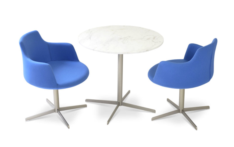 Derviche 4 étoiles chaise, Chrome, Camira Wool - Bleu ciel