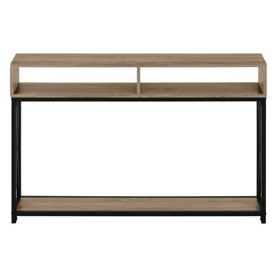 Console taupe pour présentation - support en métal noir, pièce décorative de chambre à coucher étroite de couleur, support de cadre