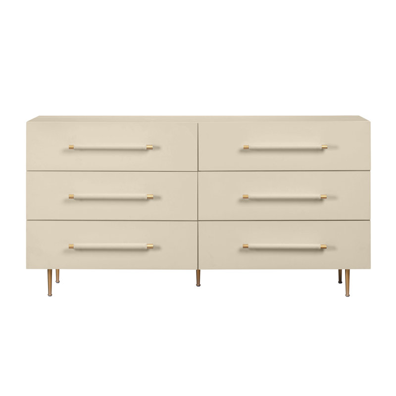 Billiot Trident 6 Drawer Dresser, Taupe