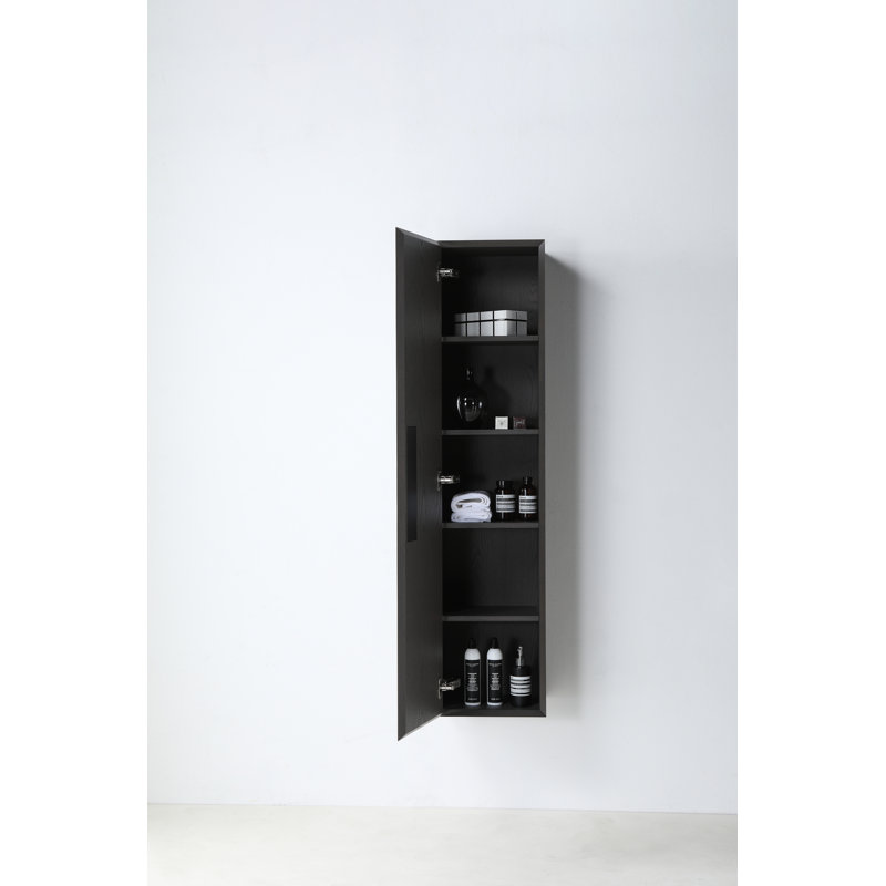 Boler 13" Wall Mounted Side Cabinet, Charcoal