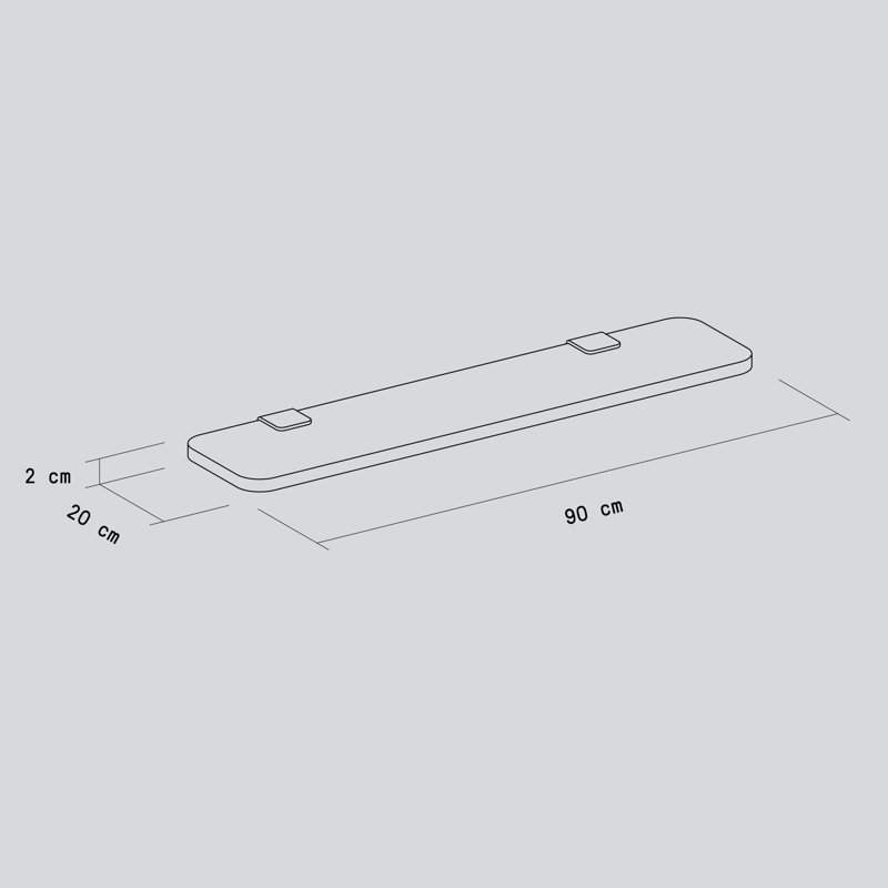 Bracket Wall Shelf, 35.43"W, Eucalyptus Grey