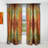 Triangular Geometry Red, Gray and Green - Geometric Modern Blackout Curtain Single Panel-1695335313