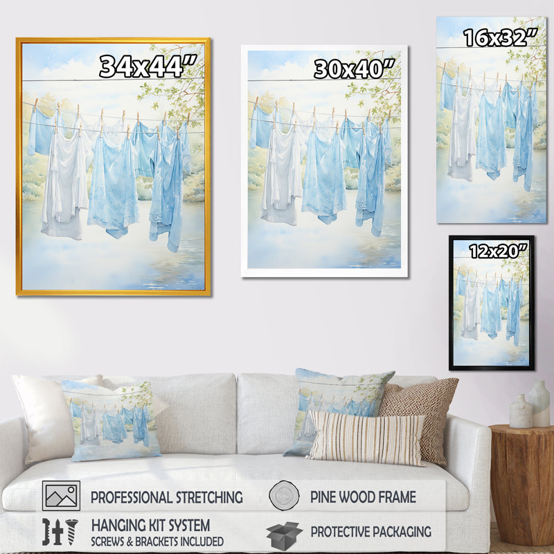 Art mural Wash Wash Blues In Provence 3, H 32 po x l 16 po x P 1 po