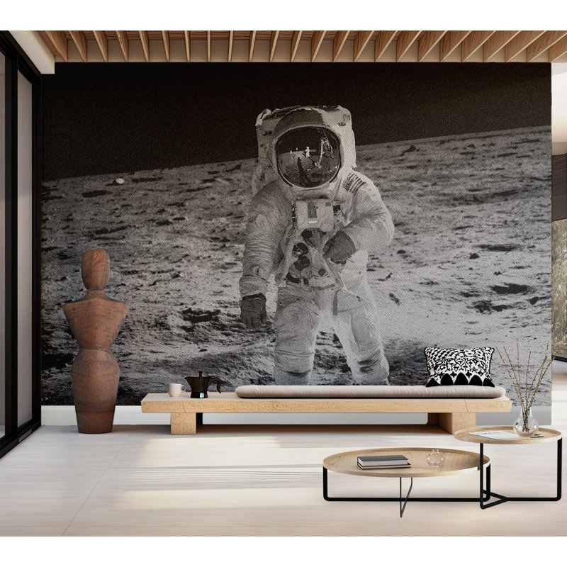 Papier peint de qualité supérieure - Astronaute Moon Landing, L 108 po x l 150 po