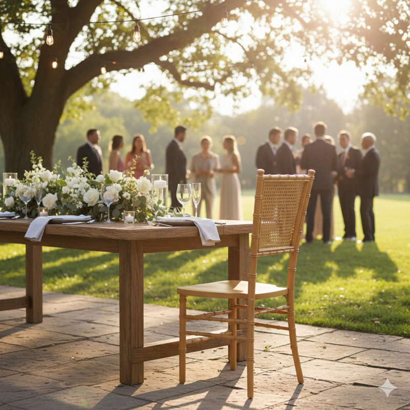 CHAISE CHIAVARI AVEC RATTAN À L'ARRIÈRE