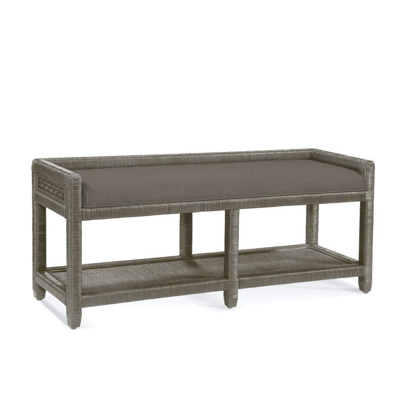 Pine Isle Upholstered Dining Bench, Gray Sugar Performance; 0863-84, Stone Hearth