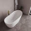 Baignoire autoportante blanche lustrée 55 "avec drain interne Streamline-108964770