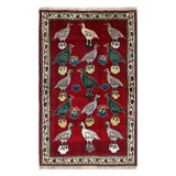 One-of-a-Kind 3'11'' X 6'5'' 1980s in Red/Green