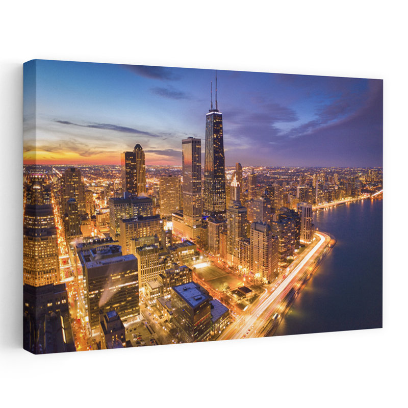Chicago Chicago Abstract Contemporary Architecture City Wall Art by Michael Zheng - Wrapped Canvas Print