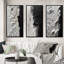 «White Black Tranquility Wall Art», ensemble de 3 impressions - Blanc et noir Tranquility Unleashed-514376614-514376615