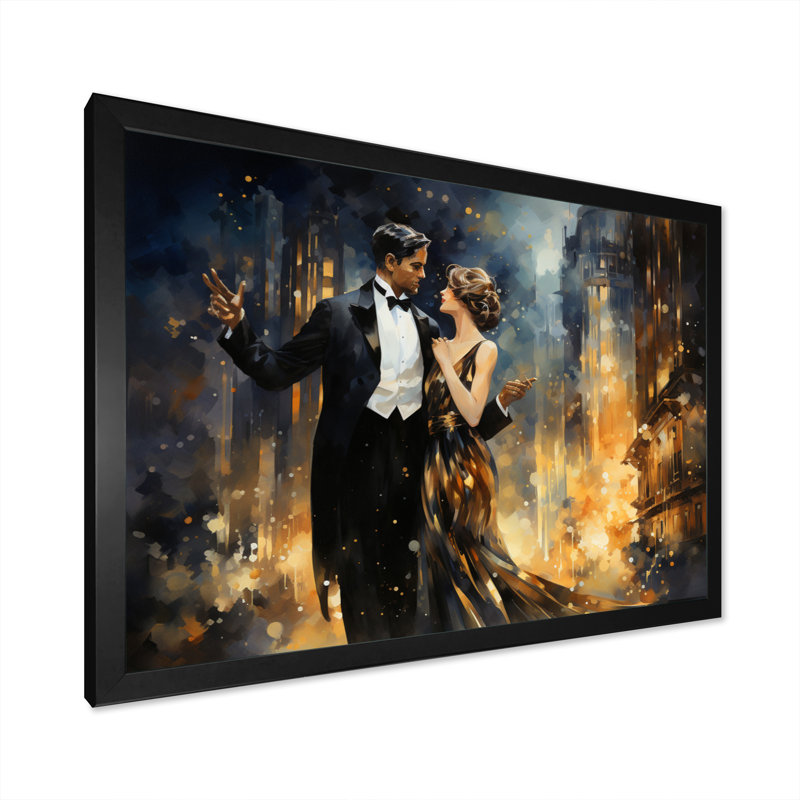 The Roaring Twenties Gilded In Paris sur impression sur toile, H 24 po x l 32 po x P 1 po, Cadre photo noir