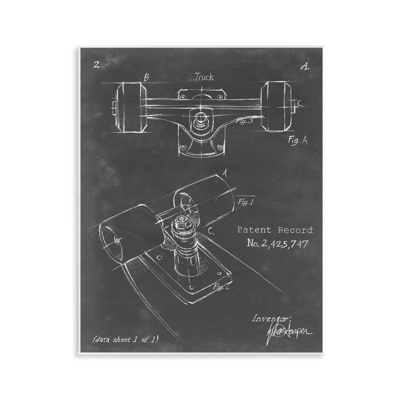 «Skateboard Truck Blueprint Art» par Ethan Harper