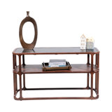 Sagebrook Home 54" Stefan Wood And Marble Console Table, Brown/Black