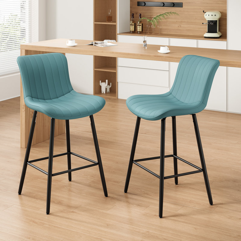 Tabouret de comptoir rembourré 27 po avec structure en métal , Green